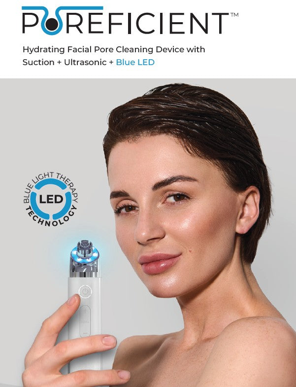 Poreficient Hydrating Facial Pore Cleansing Device with Peeling Lotion