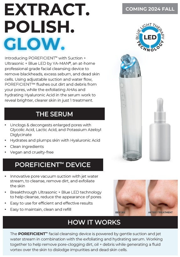 Poreficient Hydrating Facial Pore Cleansing Device with Peeling Lotion